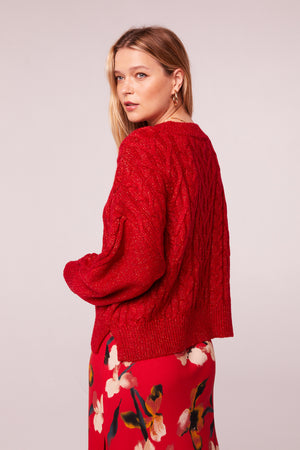 Find A Way Red V-Neck Sweater