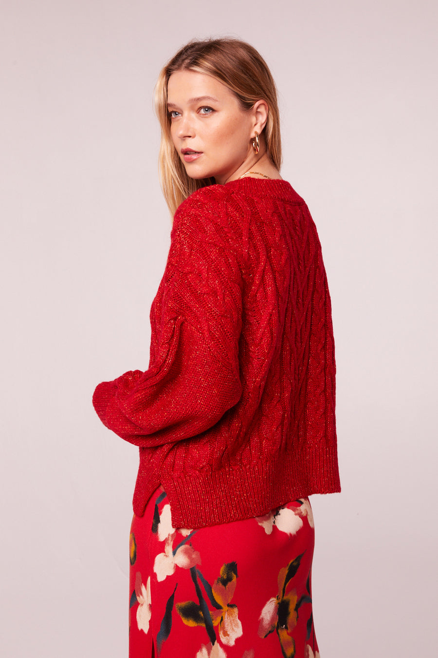 Find A Way Red V-Neck Sweater