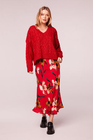 Find A Way Red V-Neck Sweater