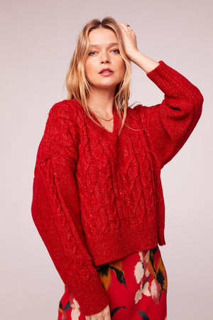 Find A Way Red V-Neck Sweater