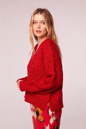 Find A Way Red V-Neck Sweater