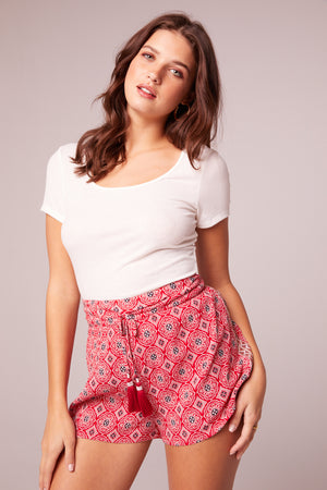 Flashpoint Red Medallion Print Shorts