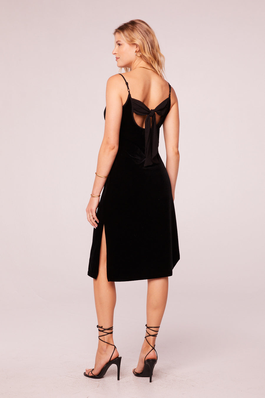 Girl Crush Black Velvet Midi Dress