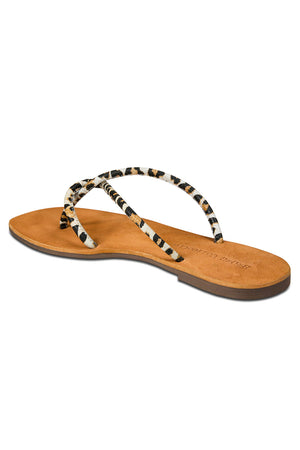 Ibiza Leopard Leather Flip Flop Sandal Back