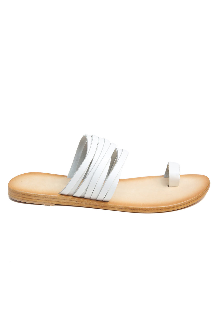 Iona White Print Leather Sandal Front