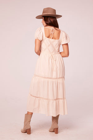 Kavya Light Tea Lattice Maxi Dress