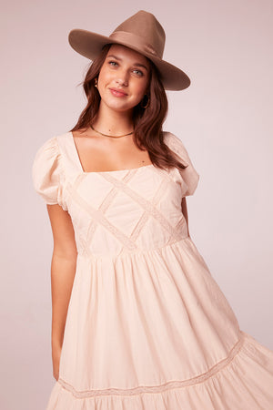 Kavya Light Tea Lattice Maxi Dress
