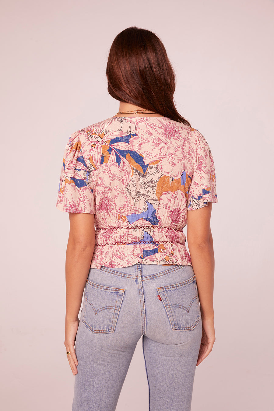 Kirtana Periwinkle Floral Tie Front Top