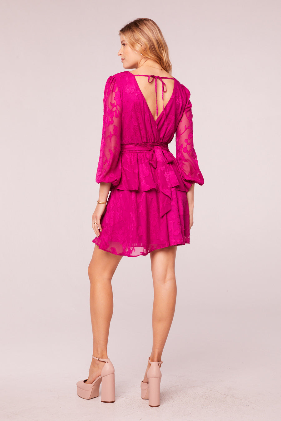 Kiss Me Fuchsia Peplum Mini Dress