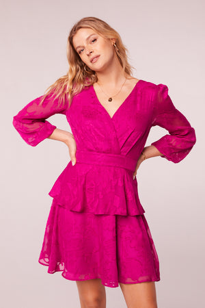 Kiss Me Fuchsia Peplum Mini Dress