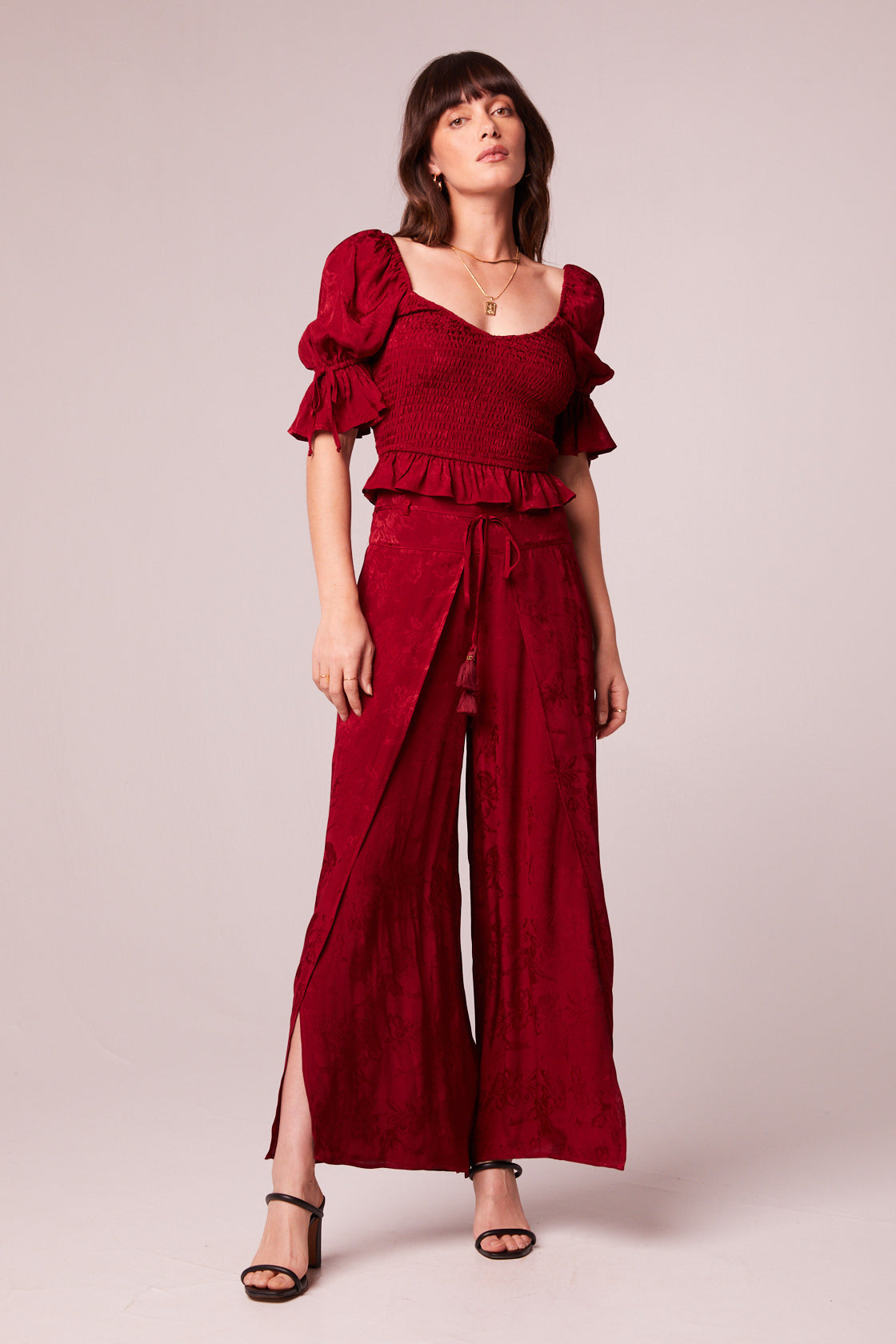 Lea Rhubarb Smocked Crop Top