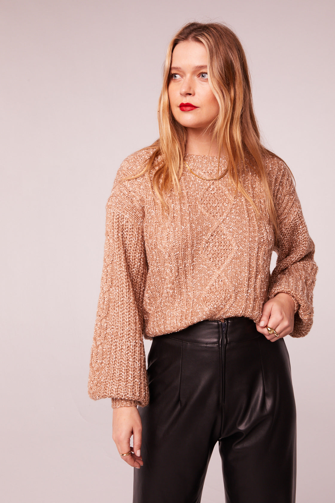 Love Sick Sand Bishop Sleeve Sweater