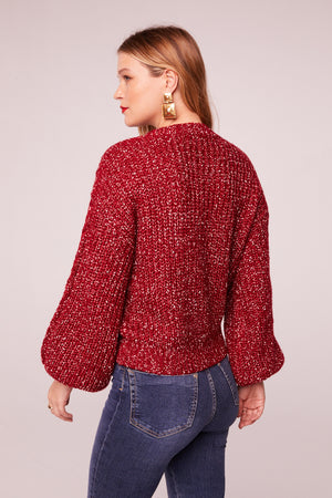 Love Sick Wine Bishop Sleeve Sweater