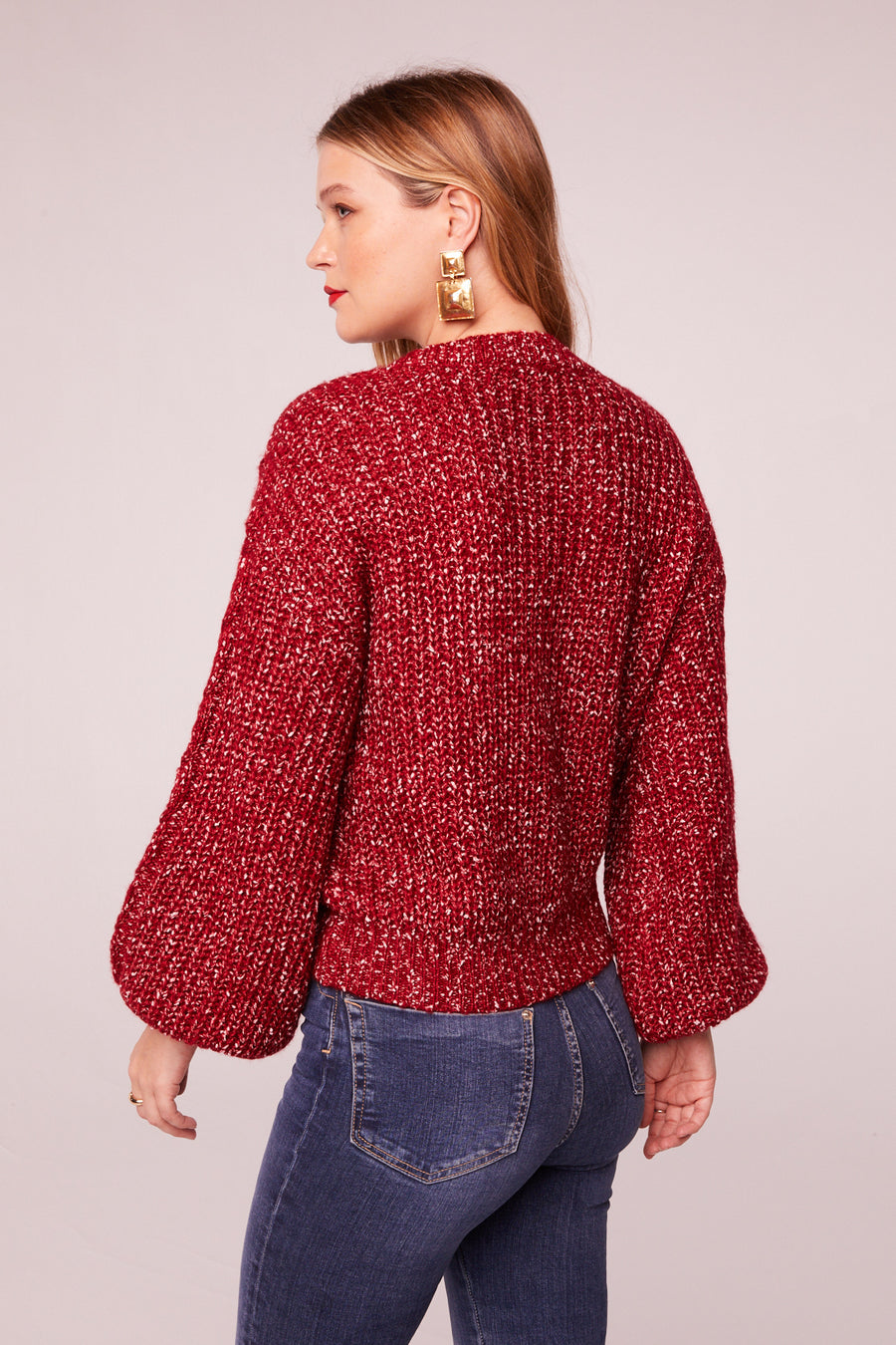 Love Sick Wine Bishop Sleeve Sweater
