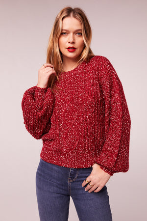 Love Sick Wine Bishop Sleeve Sweater