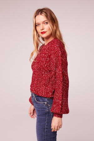 Love Sick Wine Bishop Sleeve Sweater