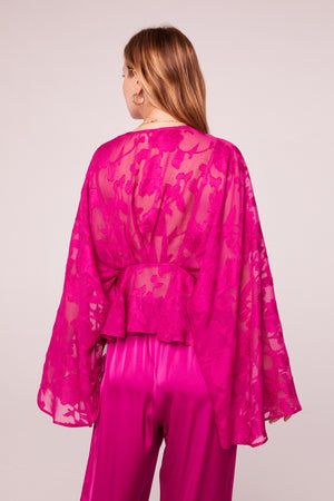 Lyla Fuchsia Floral Batwing Top