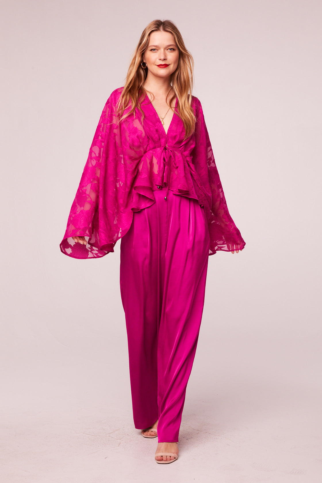 Lyla Fuchsia Floral Batwing Top