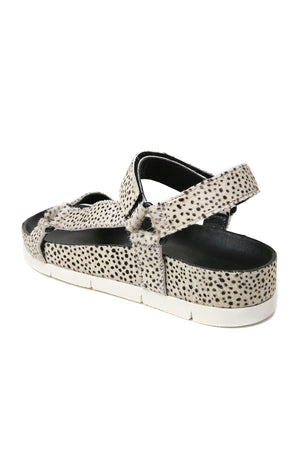 Newport Black and White Cowhair Sandal Back