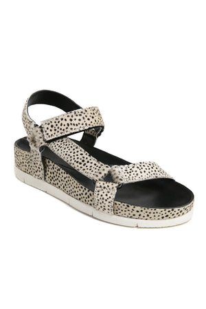 Newport Black and White Cowhair Sandal Front