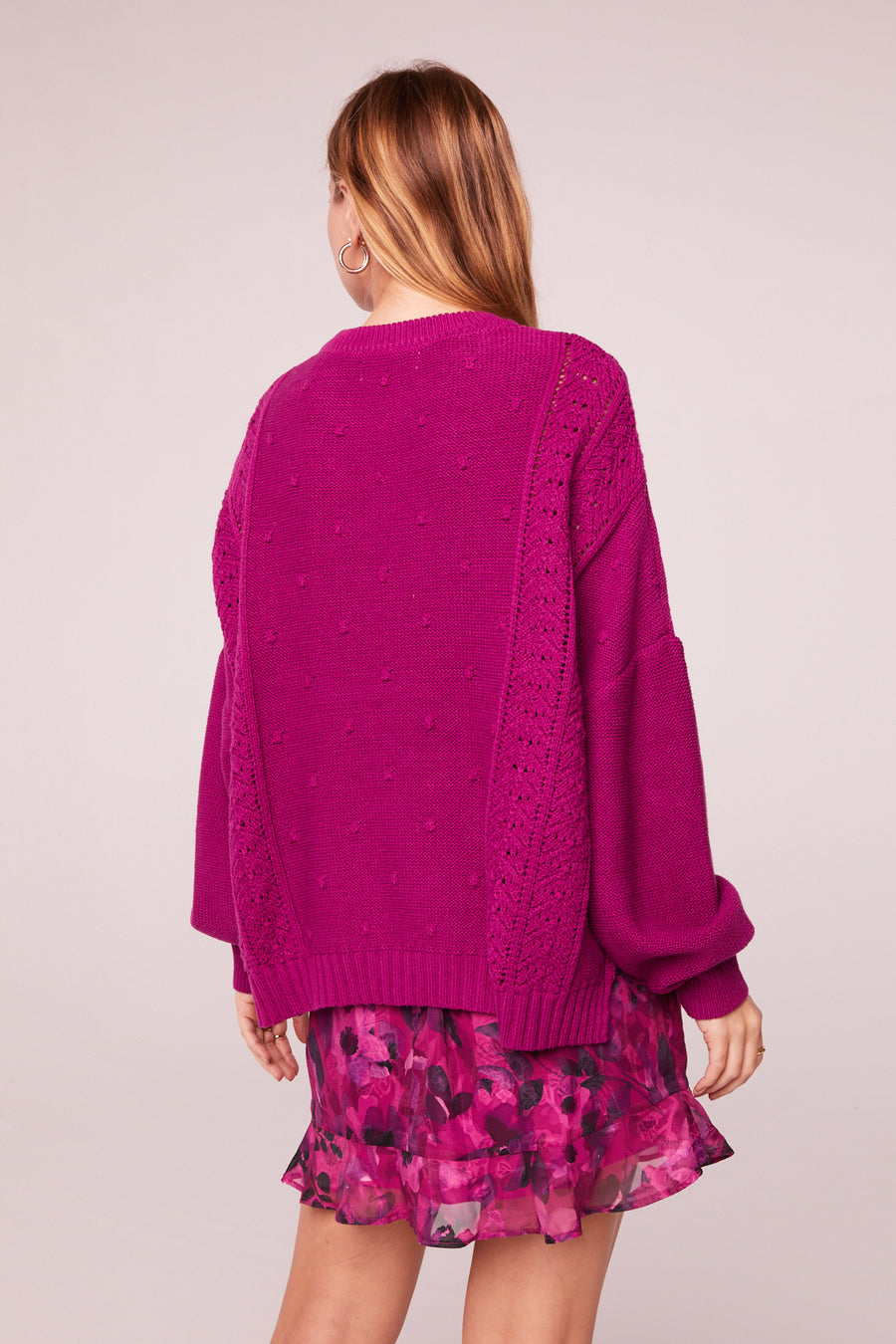 Olivia Fuchsia Pullover Dot Sweater