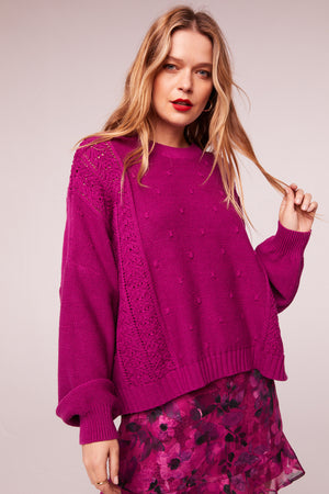 Olivia Fuchsia Pullover Dot Sweater