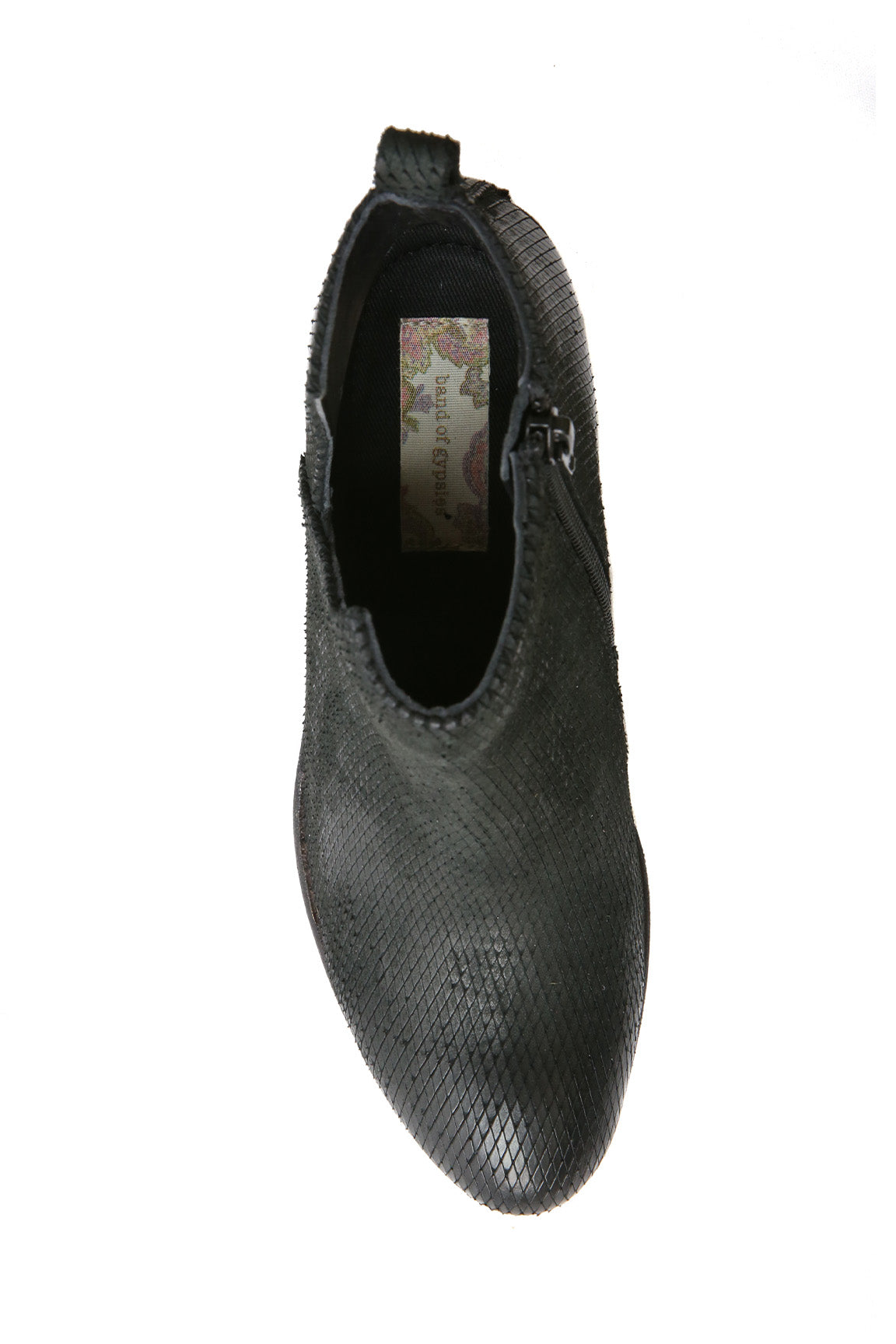 Oslo Black Snake Effect Leather Boot Top