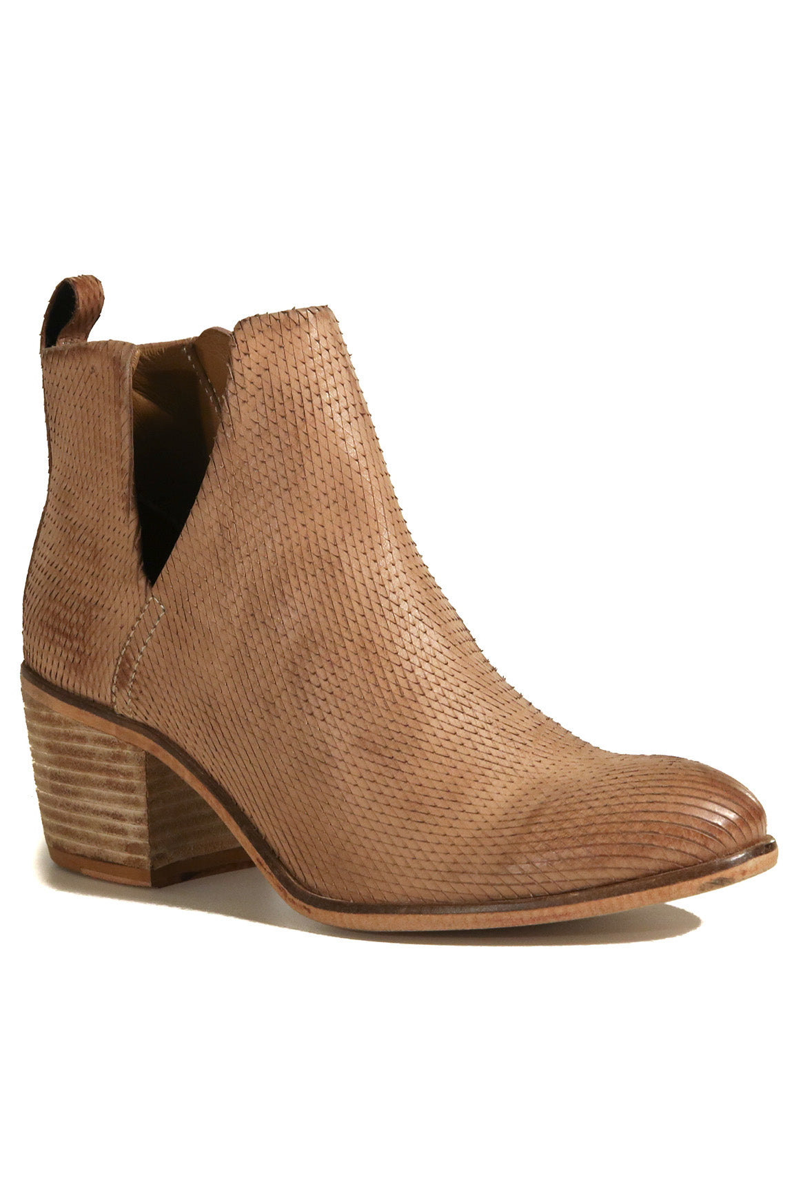 Oslo Tan Snake Effect Leather Boot Front