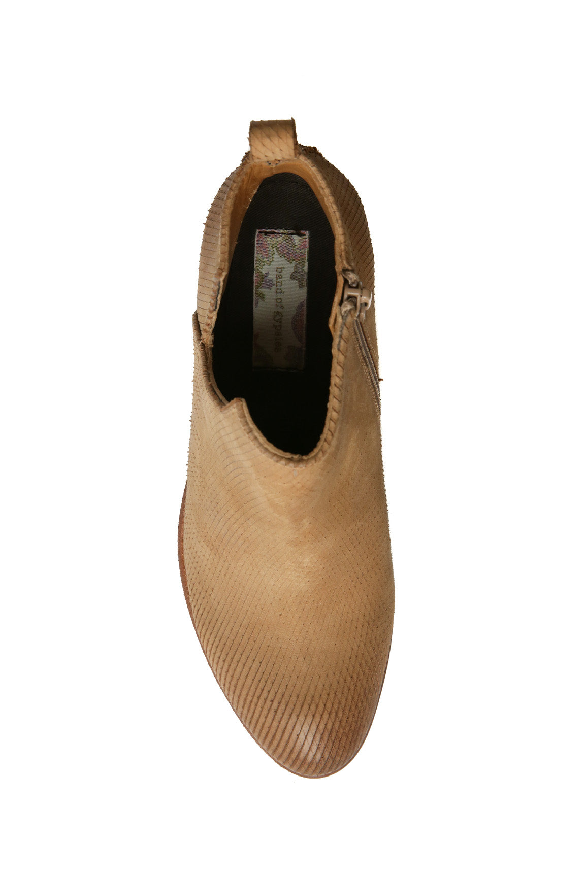 Oslo Tan Snake Effect Leather Boot Top