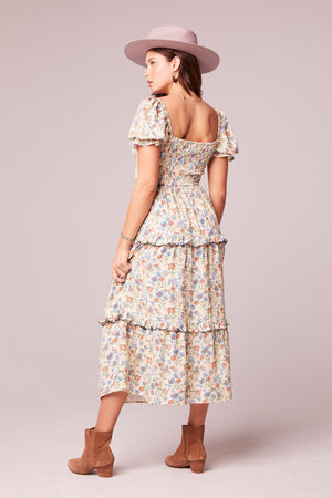 Peonia Cream Ditsy Floral Maxi Dress