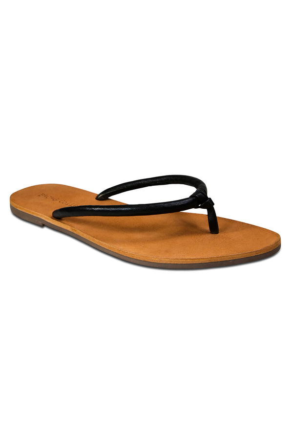 Pipa Black Leather Flip Flop Sandal Master