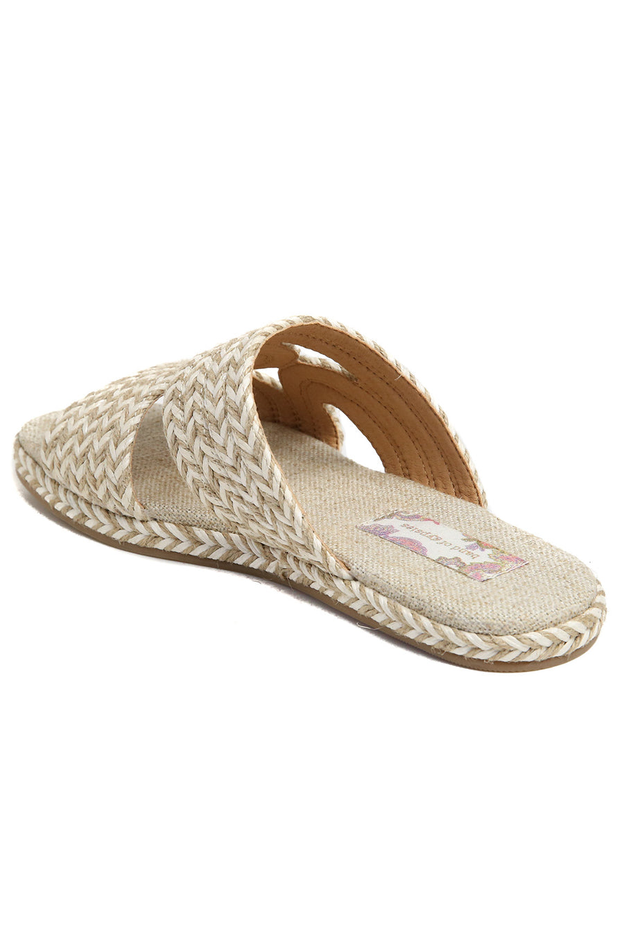 Playa Vegan White Natural Braided Slide Sandal Master