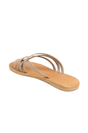 Rose Beige Leather Strappy Sandal Back