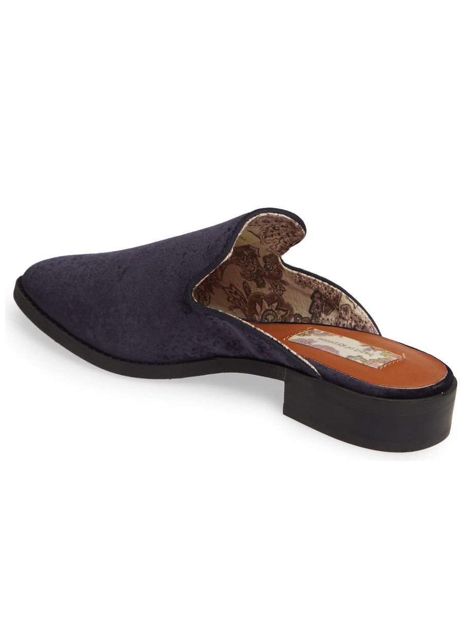 Skipper Midnight Blue Velvet Loafer Mule Master