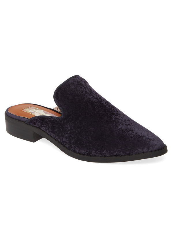 Skipper Midnight Blue Velvet Loafer Mule Master