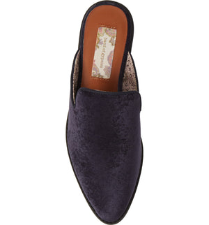 Skipper Midnight Blue Velvet Loafer Mule Top