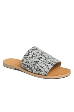 Speedway Black and White Snakeskin Slide Sandal Front