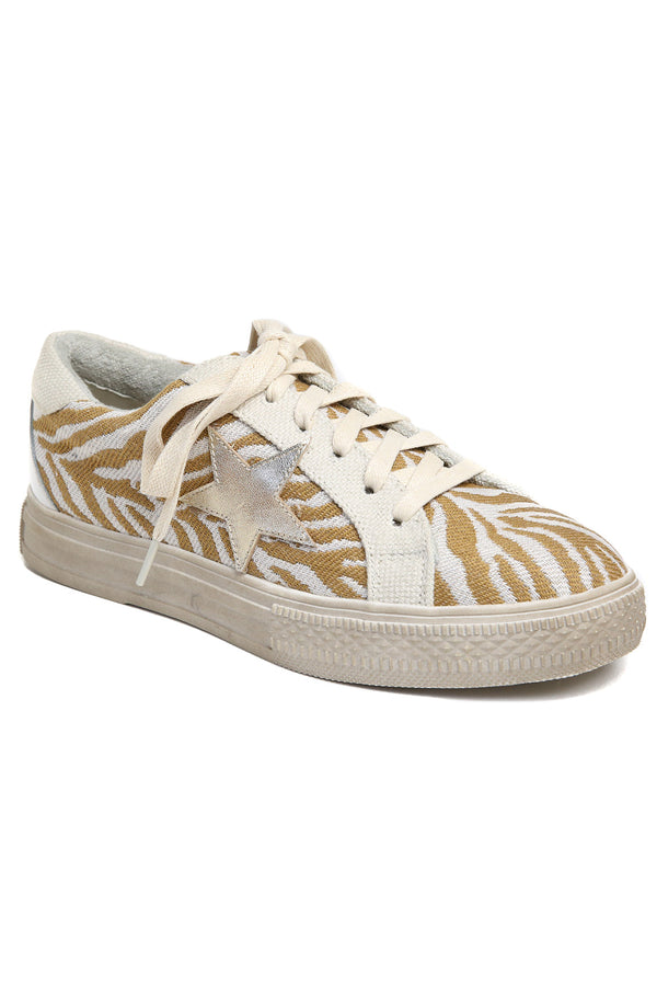 Star Natural Zebra Canvas Sneakers Master