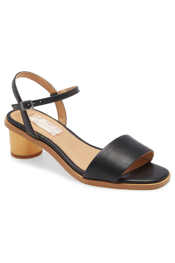 Topanga Black Vegan Leather Block Heel Sandal Master