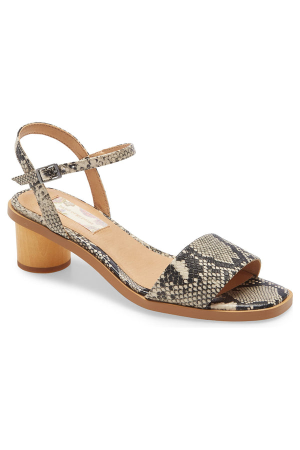  Topanga Snake Vegan Leather Block Heel Sandal Master