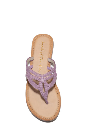Vela Lilac Leather Strappy Sandal