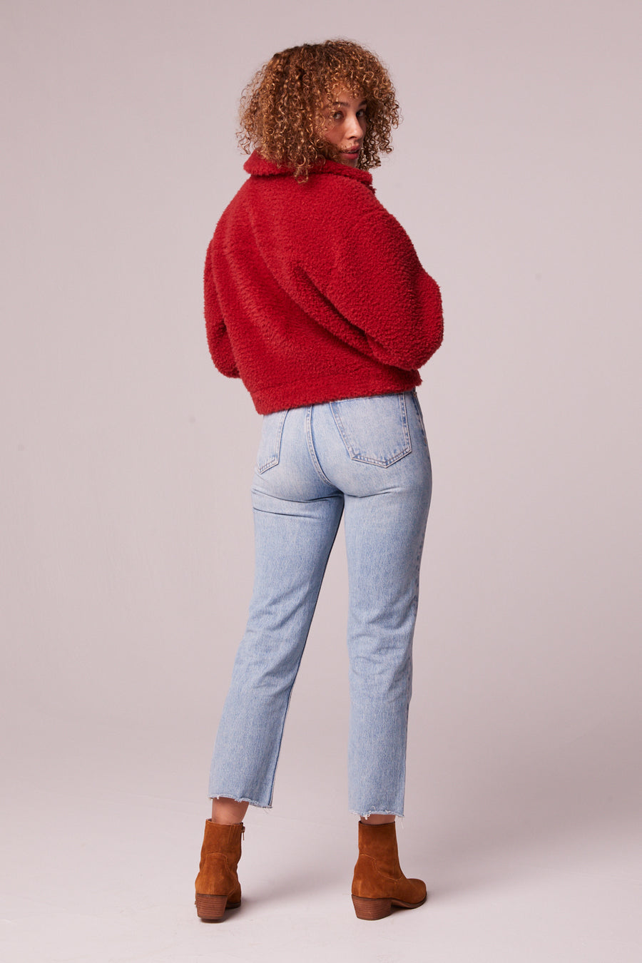 Vail Garnet Teddy Button Up Jacket