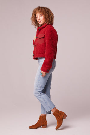 Vail Garnet Teddy Button Up Jacket SideVail Garnet Teddy Button Up Jacket Side