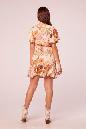 Viola Parchment Floral Mini Dress