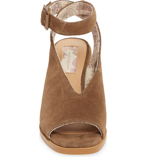 Vista Khaki Suede Ankle Strap Sandal Front