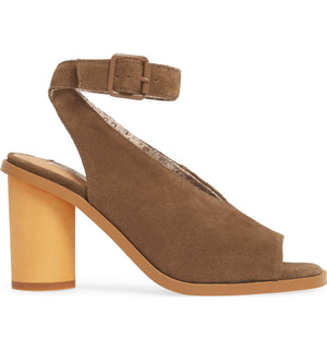 Vista Khaki Suede Ankle Strap Sandal Side