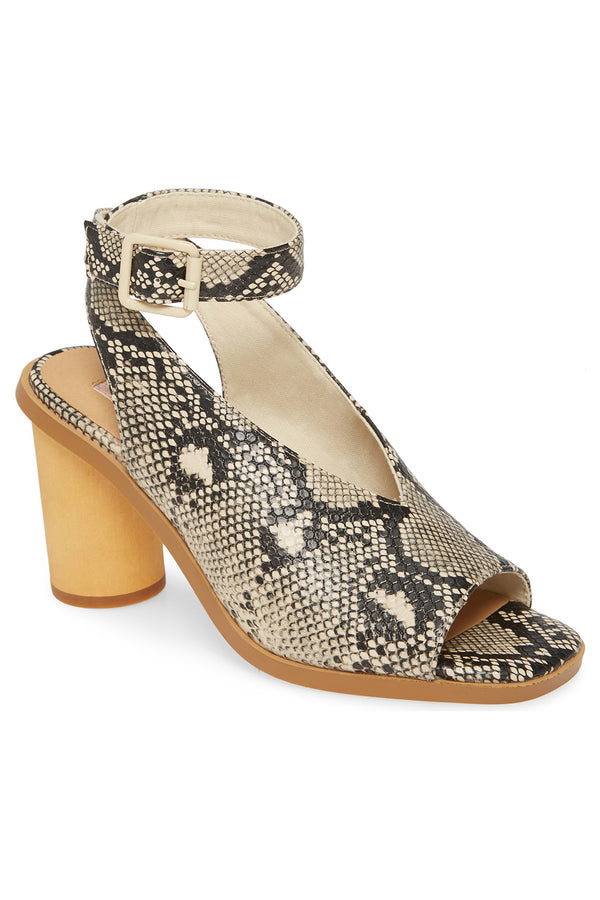Vista Vegan Snake Leather Ankle Strap Sandal Master