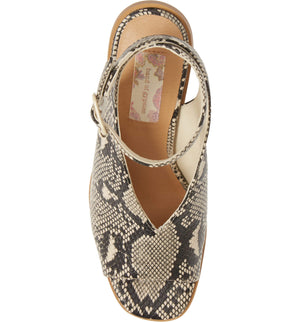 Vista Vegan Snake Leather Ankle Strap Sandal Top