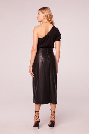 Vixen Black Faux Leather Pencil Skirt