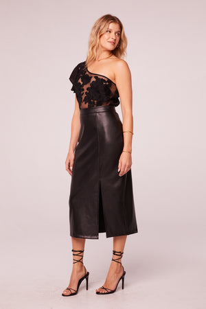 Vixen Black Faux Leather Pencil Skirt